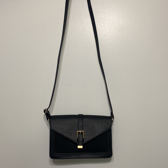 Black fashion crossbody envelope style bag 10x7x3 - Picture 2 of 9